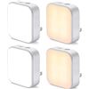Image 1 : NEW REPACKED 4 PACK OF WHITE LED NIGHT LIGHTS
