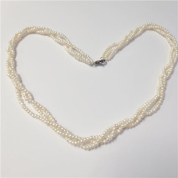 BZ957-46 SILVER FRESH WATER PEARL NECKLACE