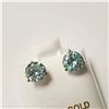 BZ957-2 14K VIVID BLUE GREEN MOISSANITE EARRINGS