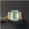 BZ957-50 10K COLOMBIA EMERALD DIAMOND RING