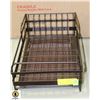 SMALL CHOCOLATE BROWN DISH DRYING RACK W/DRIP TRAY