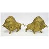 Image 1 : PAIR OF BRASS BISON 11" X 7.5" HEAVY