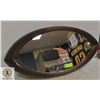 WOOD FRAME OVAL MIRROR 14" X 29"