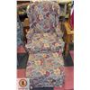 FLORAL WINGBACK STYLE CHAIR WITH OTTOMAN