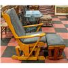 Image 2 : ROCKING CHAIR WITH MATCHING ROCKING OTTOMAN