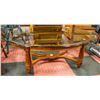 Image 1 : SOLID THICK GLASS TOP WOODEN FRAMED COFFEE TABLE