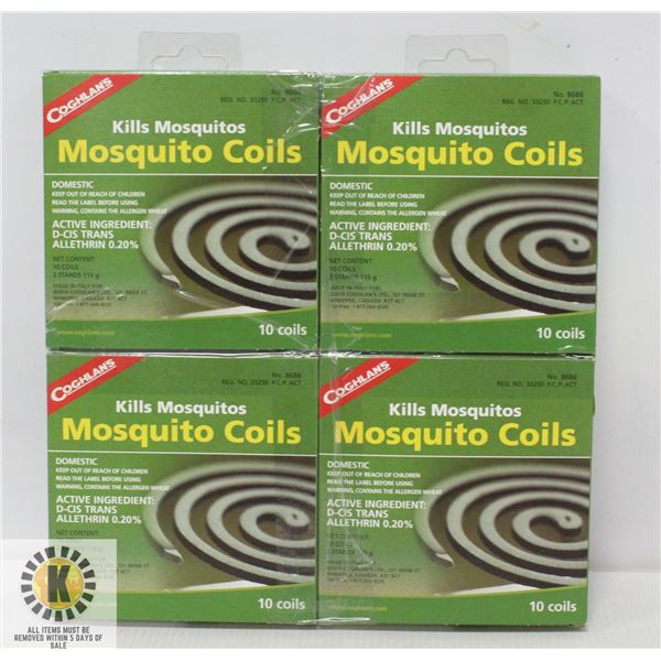 4 PACKS OF 10 COGHLAN'S MOSQUITO COILS - 40 TOTAL