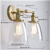 Image 2 : NEW PHANSTHY 2 LIGHT WALL SCONCE LIGHT WITH GLASS