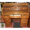 Image 1 : OAK ROLL TOP DESK APPROX H-45.5" W-24" L-48"