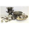BOX OF ESTATE MOSTLY SILVER PLATED ITEMS
