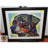 Image 1 : FRAMED DOG PRINT APPROX 32" X 36"