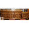 Image 1 : WOODEN DRESSER WITH MIRROR + MATCHING END TABLE