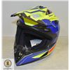 Image 1 : NEW ILM BLUE / YELLOW MOTORCYLE HELMET SIZE SMALL