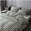 NEW REPACKED GREEN/WHITE STRIPED 3 PIECE DUVET