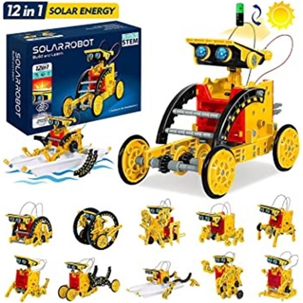 NEW STEM SOLAR POWER ROBOT KIT, 12 IN 1 TOY WITH