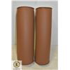 Image 1 : SET OF 2 NEW LEATHERETTE LIGHT BROWN BOLSTER