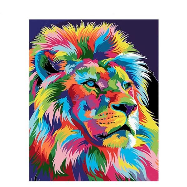 DIY PAINT BY NUMBERS KIT COLOR LION