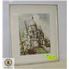 VINTAGE EUROPEAN WATERCOLOUR PRINT BY DELAUR