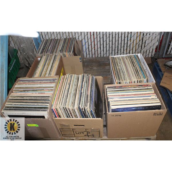 PALLET WITH 6 BOXES OF VINYL RECORDS