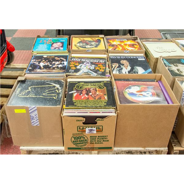 PALLET OF RECORDS CONTAINS ROCK POP COUNTRY