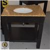 Image 1 : GRANITE COUNTER TOP SINK VANITY H-34" W-23.75"