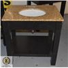 Image 1 : GRANITE COUNTER TOP SINK VANITY H-34" W-23.75"