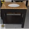 Image 1 : GRANITE COUNTER TOP SINK VANITY H-34" W-23.75"