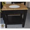 Image 1 : GRANITE COUNTER TOP VANITY WITH SINK H-34" W-23.5"