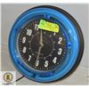 Image 1 : BLUE NEON COLOURED WALL CLOCK