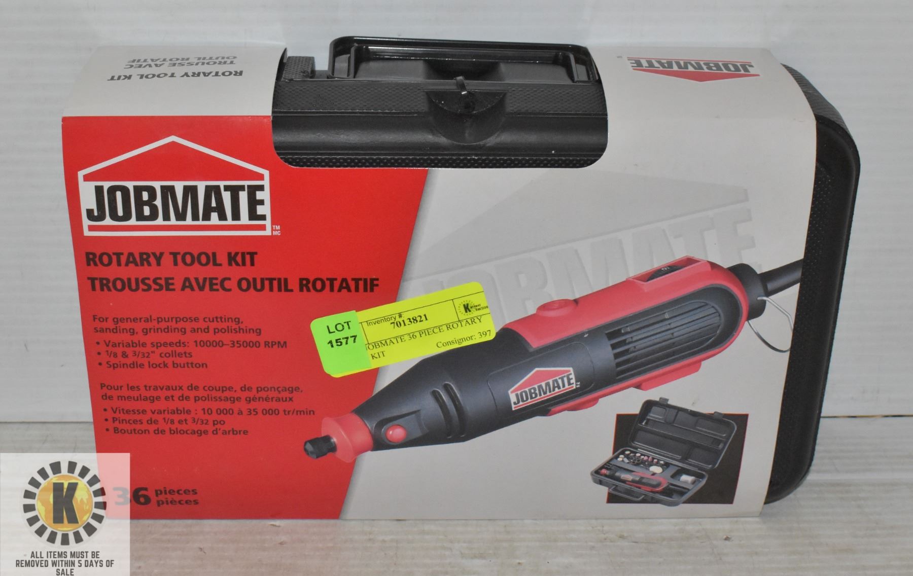 NEW JOBMATE 36 PIECE ROTARY TOOL KIT