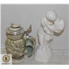 Image 1 : COUPLE FIGURINE + 1988 AVON LIDDED STEIN/JUG WITH