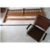 Image 1 : Vilas Wooden Footboard, Curtain Rod, and Chair