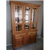 Image 1 : Beautiful Wooden China Hutch w/ Overhead Lights
