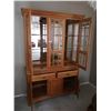 Image 2 : Beautiful Wooden China Hutch w/ Overhead Lights