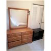 Image 1 : Shermag Chest of Drawers w/ Mirror, Rolling Shelf, and High Boy