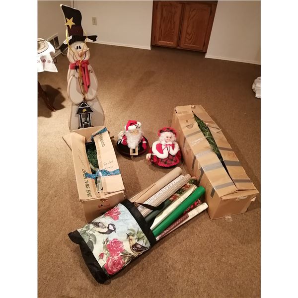 2 x Christmas Trees and Assorted Christmas Decorations