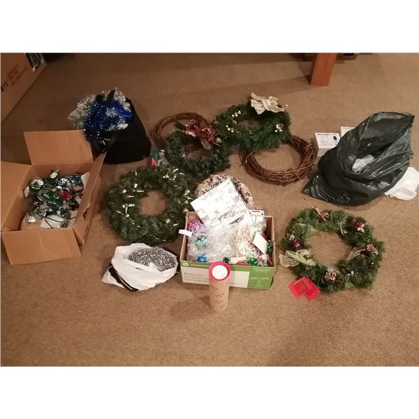 Christmas Wreaths and Assorted Christmas Decorations