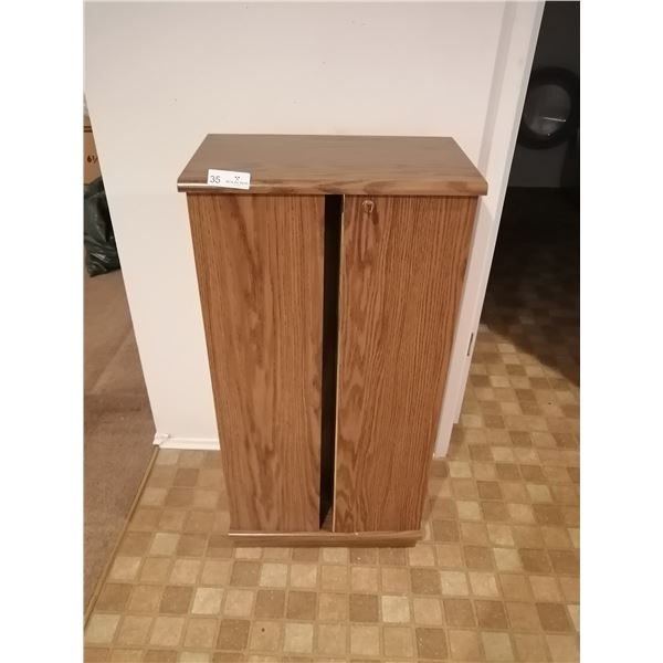 Locking DVD/VHS Cabinet w/ Assorted VHS Tapes
