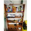 Image 1 : Wooden Shelf w/ Assorted Painting Supplies and Hardware