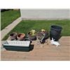 Image 1 : Assorted Flower Pots (WITH CONTENTS), Planters, and Lawn Decorations