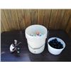 Image 1 : Miniature Golf Bag and Caddy and 2 x Tubs of Assorted (Used) Golf Balls