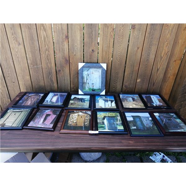 13 x Framed Photos of Outhouses