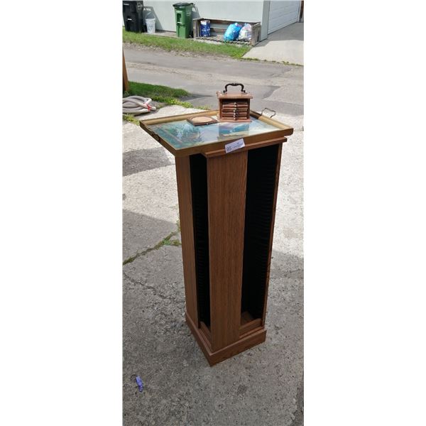 CD Cabinet, Tea Tray, and Coasters