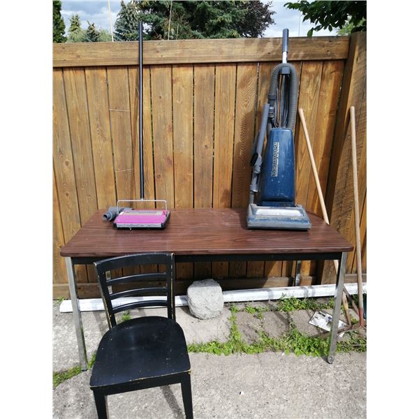 Kenmore Clean Air System Vacuum (Model No. 3080590C), Bissell Custom Gemini, Table, and Chair