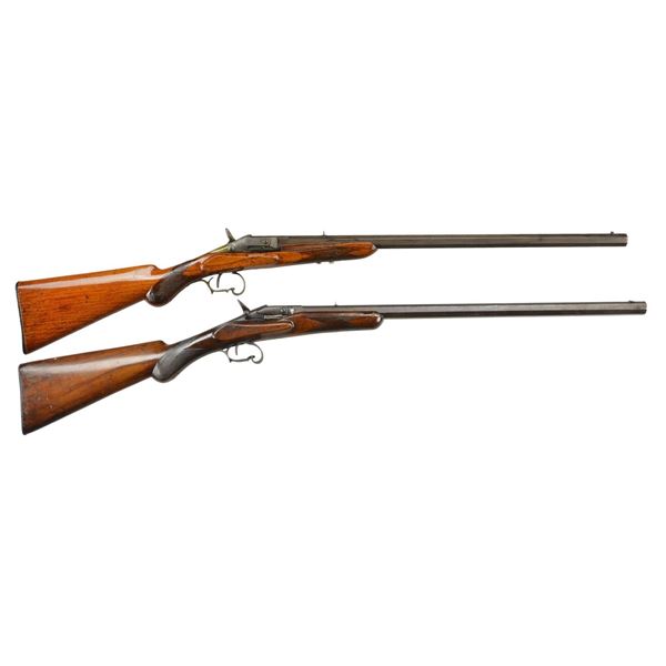 2 BELGIAN FLOBERT PARLOR SINGLE SHOT RIFLES.
