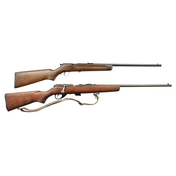 2 MOSSBERG RIMFIRE SINGLE SHOT BOLT ACTION RIFLES.