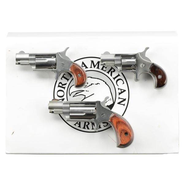 3 NORTH AMERICAN ARMS MINI REVOLVERS.