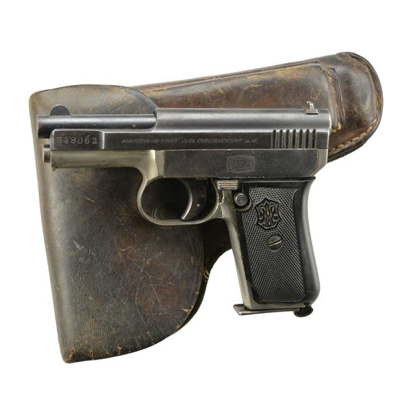 MAUSER MODEL 1910 SEMI-AUTO PISTOL & HOLSTER.