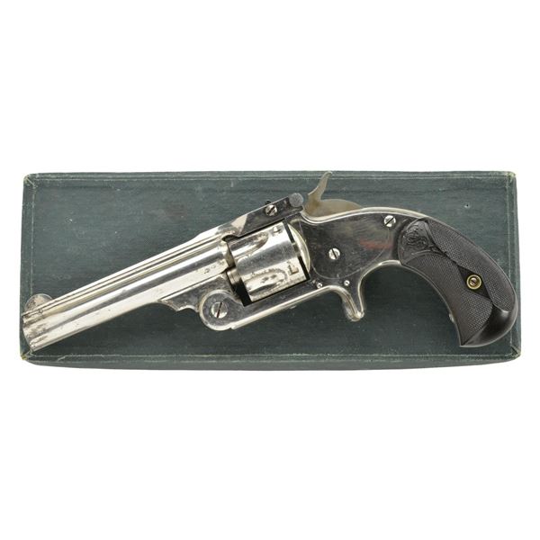 S&W MODEL 1 1/2 BOXED 32 CENTERFIRE SA REVOLVER.