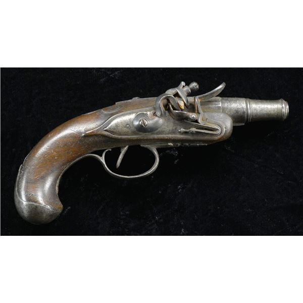 ENGLISH STYLE PETITE FLINTLOCK BOOT PISTOL.